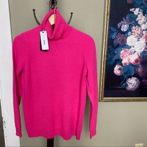 C by Bloomingdale’s Pink Cashmere Turtleneck Sweater